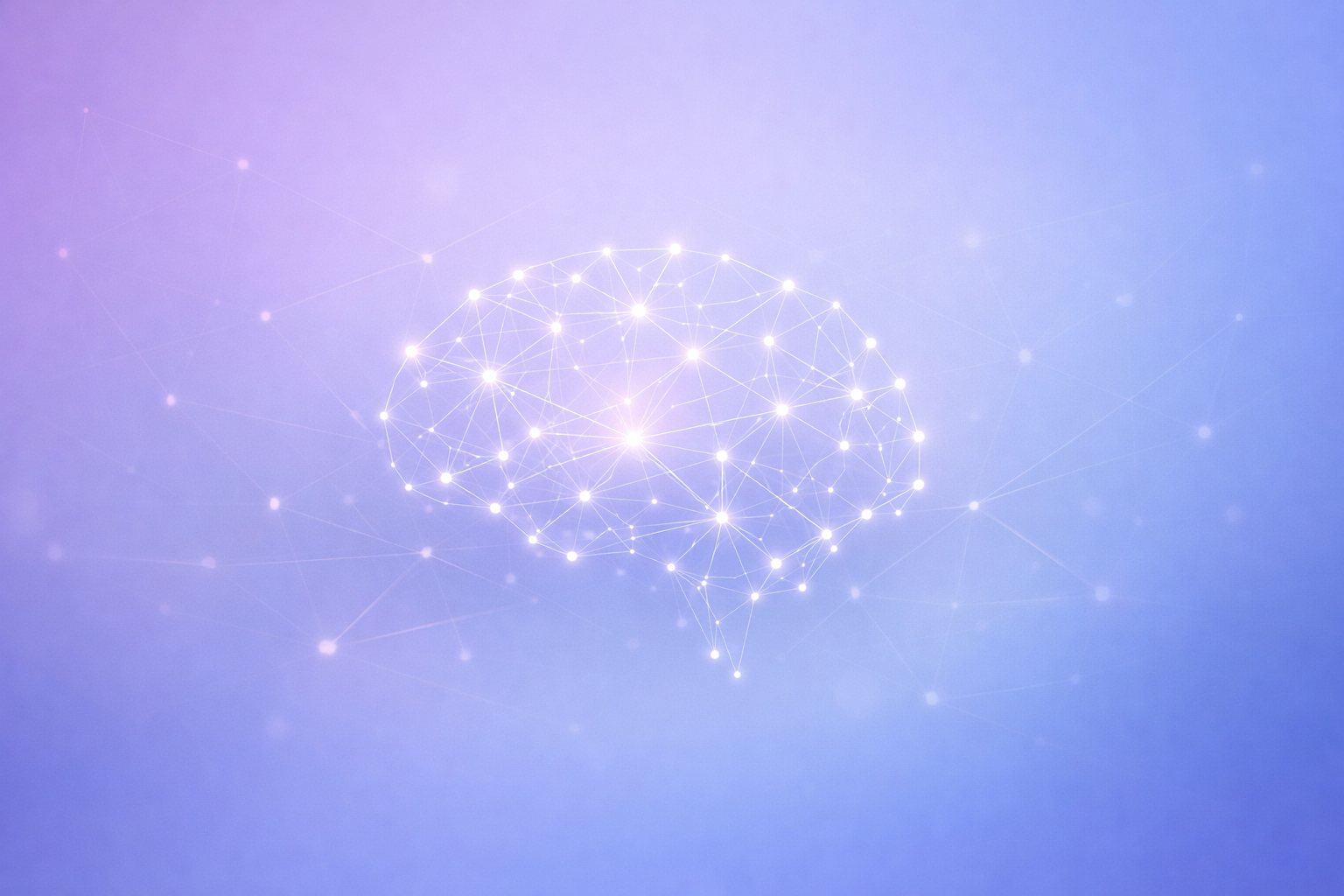 Subtle abstract AI network illustration with soft gradient and gentle connections